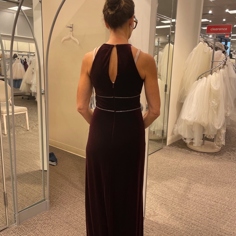 Oleg Cassini velvet wine mother of bride  / groom dress. NWT. Size 4 - Picture 12 of 13